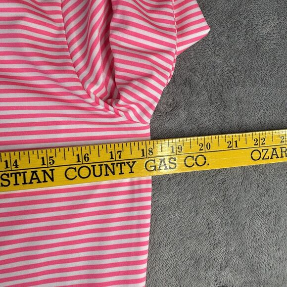 Vineyard Vines Shirt Womens Small Pink White Stripe Sankaty 3/4 Sleeve Nautical - Picture 7 of 10